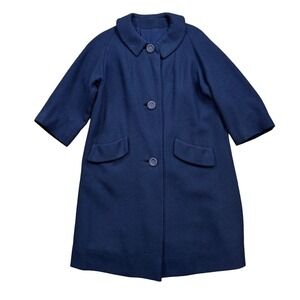 Vintage Long Blue Coat Rockabilly